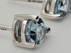 Vintage Blue Topaz Sterling Silver Stud Earrings
