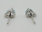 Vintage Blue Topaz Sterling Silver Stud Earrings