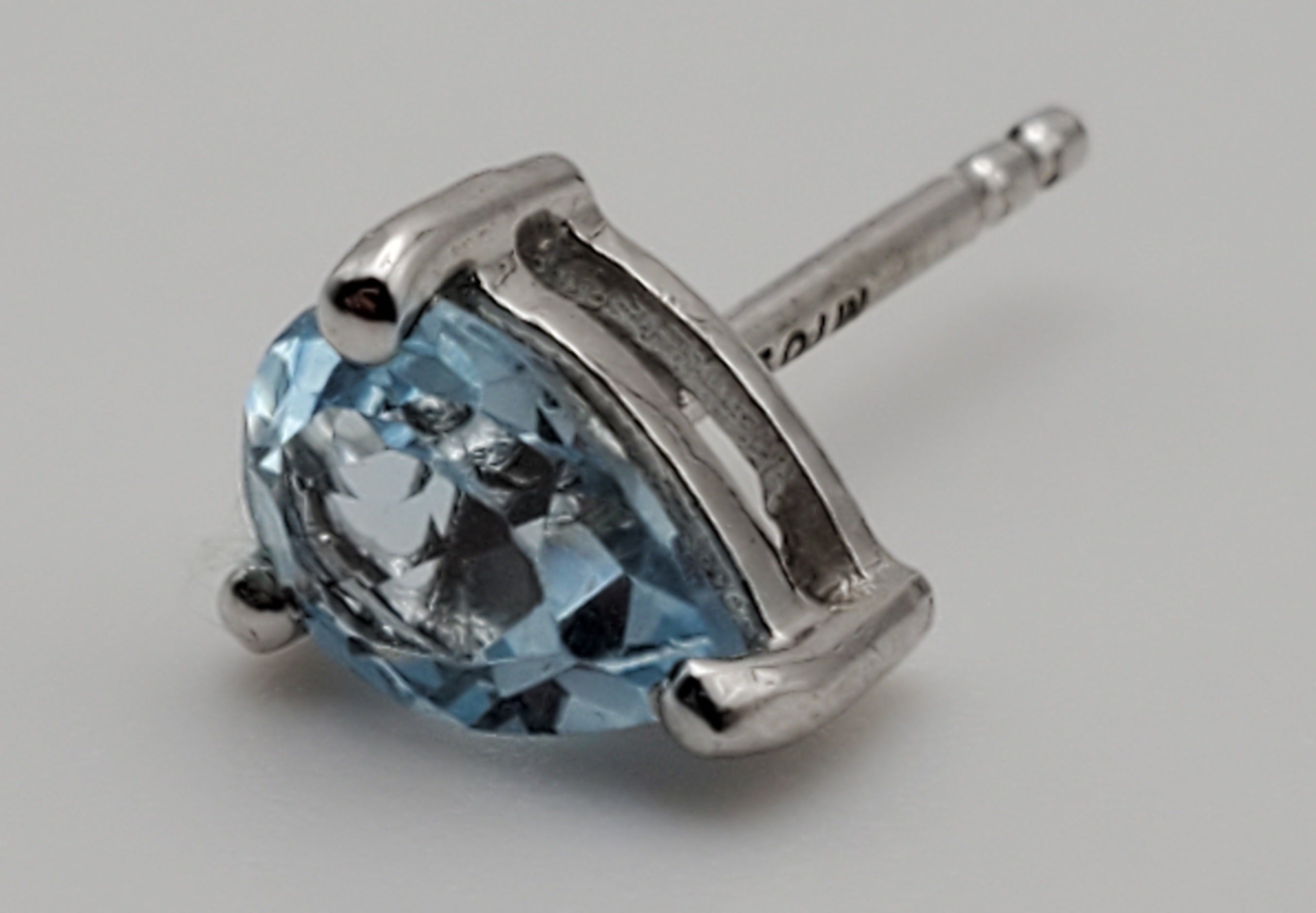 Vintage Blue Topaz Sterling Silver Stud Earrings