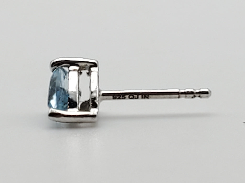 Vintage Blue Topaz Sterling Silver Stud Earrings