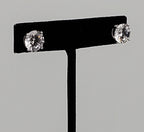 Vintage Cubic Zirconia Sterling Silver Stud Earrings - 10mm