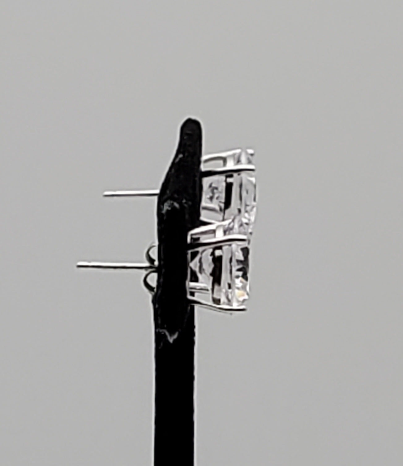 Vintage Cubic Zirconia Sterling Silver Stud Earrings - 10mm