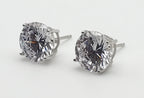 Vintage Cubic Zirconia Sterling Silver Stud Earrings - 10mm