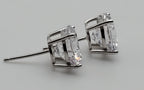 Vintage Cubic Zirconia Sterling Silver Stud Earrings - 10mm