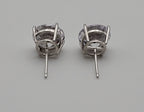 Vintage Cubic Zirconia Sterling Silver Stud Earrings - 10mm