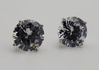 Vintage Cubic Zirconia Sterling Silver Stud Earrings - 10mm