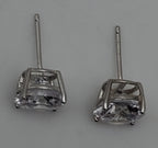 Vintage Cubic Zirconia Sterling Silver Stud Earrings - 9mm