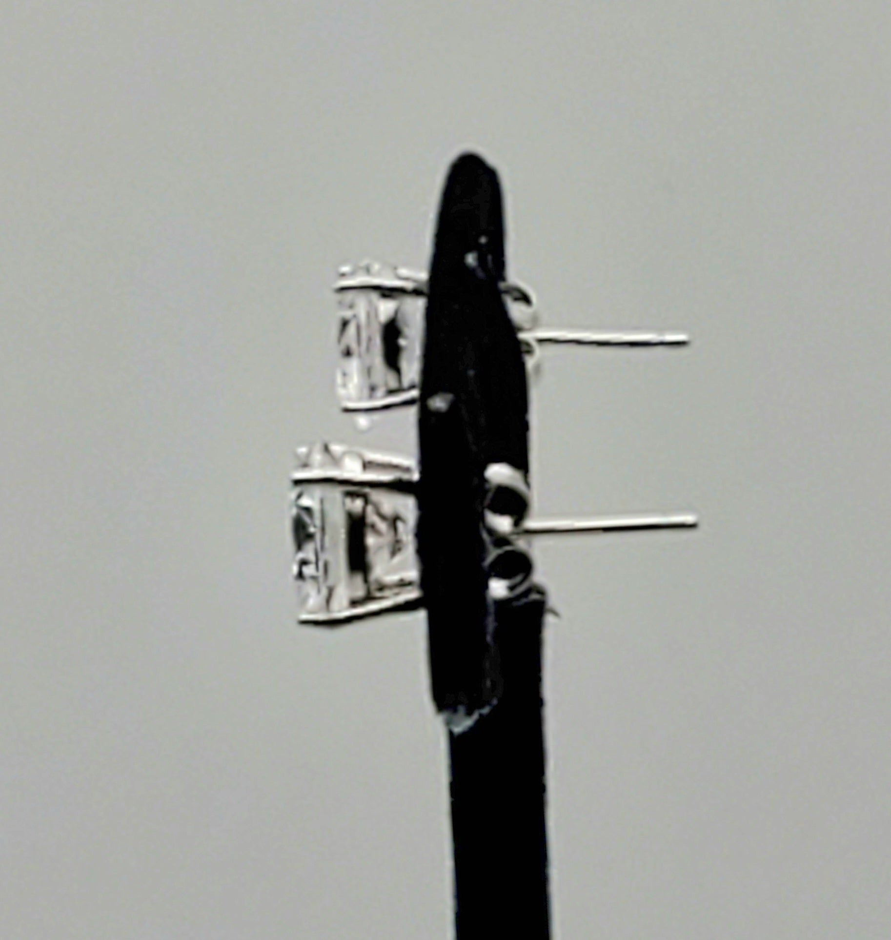 Vintage Cubic Zirconia Sterling Silver Stud Earrings - 8mm