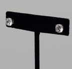Vintage Cubic Zirconia Sterling Silver Stud Earrings - 7mm