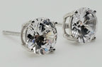 Vintage Cubic Zirconia Sterling Silver Stud Earrings - 7mm