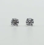 Vintage Cubic Zirconia Sterling Silver Stud Earrings - 5mm