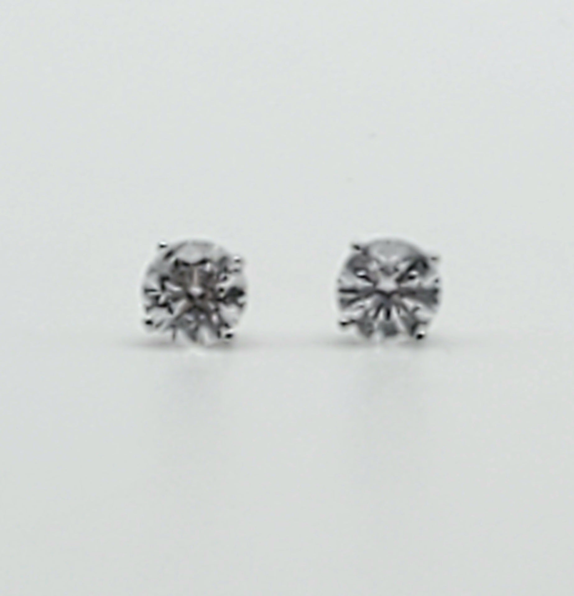 Vintage Cubic Zirconia Sterling Silver Stud Earrings - 5mm