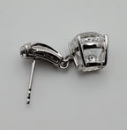 Vintage Portuguese Rose Cut Cubic Zirconia Sterling Silver Dangle Earrings