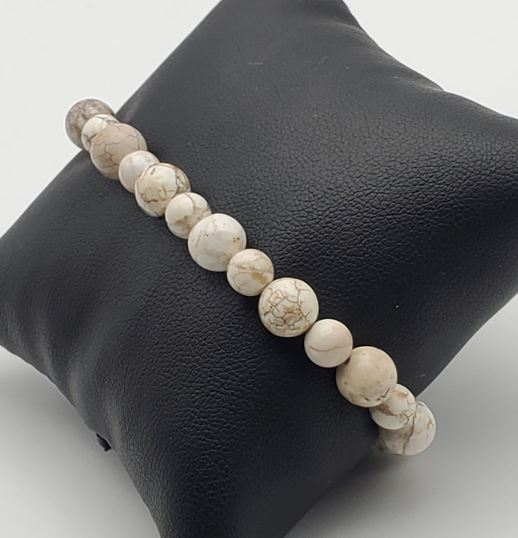 Howlite Bead Stretch Bracelet