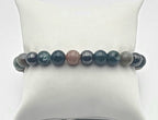 Moss Agate, Bloodstone, Ocean Jasper, Magnetite Bead Stretch Bracelet