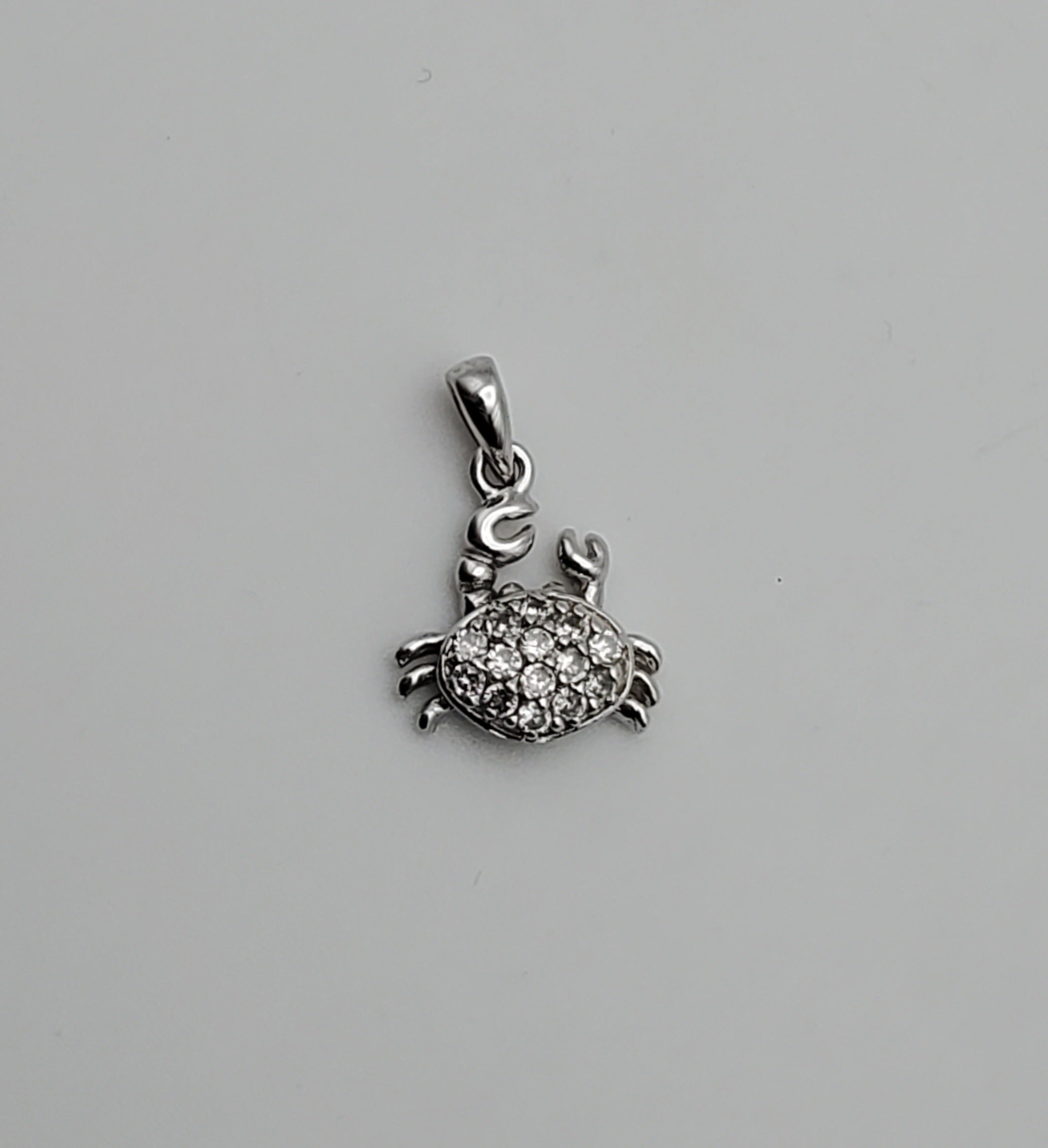 Vintage Sterling Silver Cubic Zirconia Crab Charm