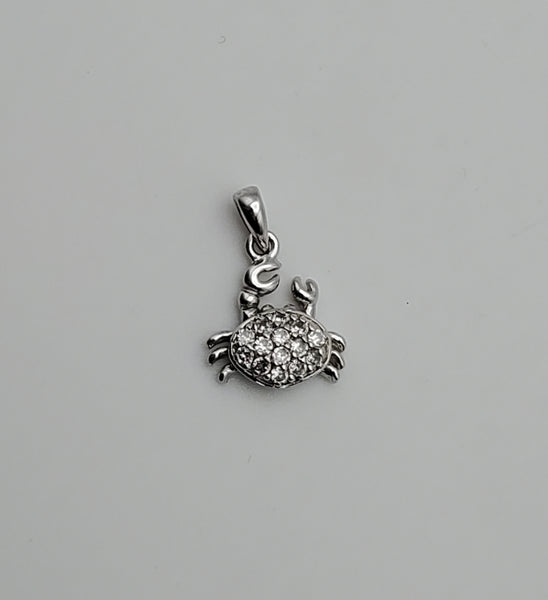 Vintage Sterling Silver Cubic Zirconia Crab Charm