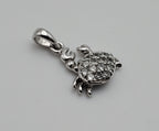 Vintage Sterling Silver Cubic Zirconia Crab Charm