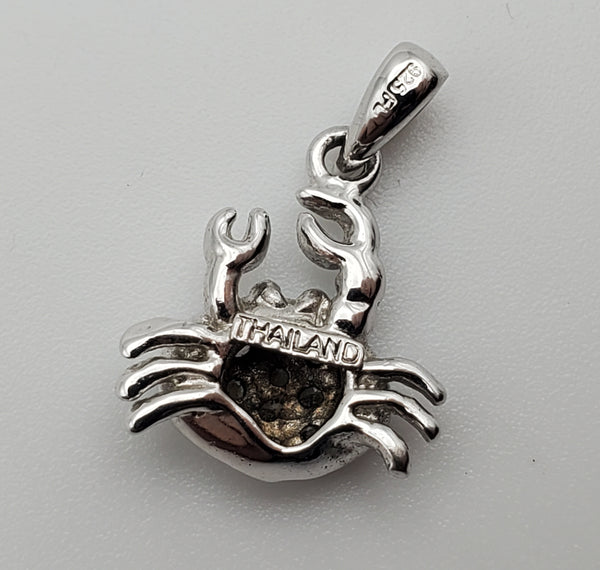 Vintage Sterling Silver Cubic Zirconia Crab Charm