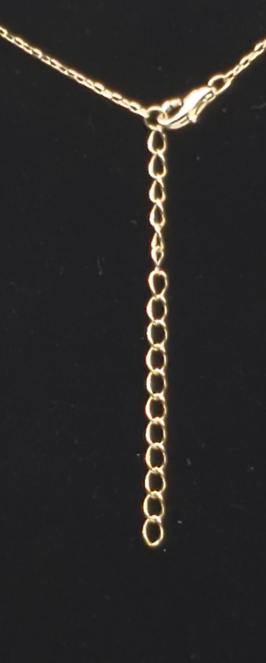 Vintage Gold Tone Turquoise Color Studded Pendant Chain Necklace - 15 + 2"