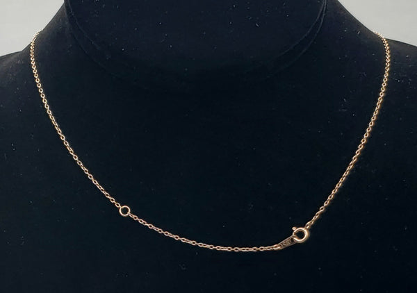 Vintage Rose Gold Tone Sterling Silver Interlocking Hearts Chain Necklace - 16.25 or 18.5"