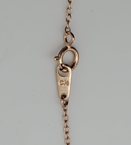 Vintage Rose Gold Tone Sterling Silver Interlocking Hearts Chain Necklace - 16.25 or 18.5"