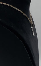 Vintage Colorless Sapphire Sterling Silver Pendant on Sterling Silver Chain Necklace - 24"