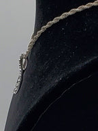 Vintage Colorless Sapphire Sterling Silver Pendant on Sterling Silver Chain Necklace - 24"