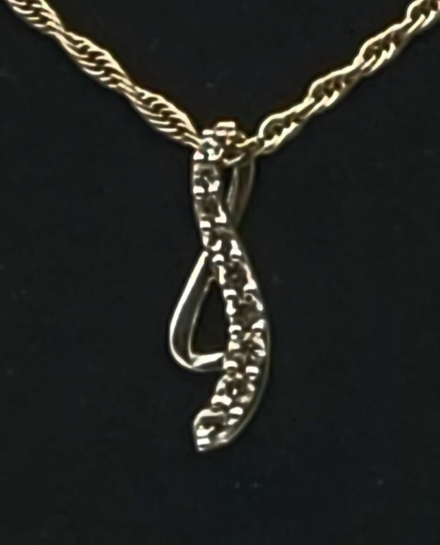Vintage Colorless Sapphire Sterling Silver Pendant on Sterling Silver Chain Necklace - 24"