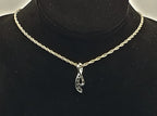 Vintage Colorless Sapphire Sterling Silver Pendant on Sterling Silver Chain Necklace - 24"