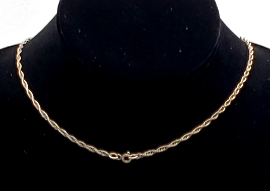 Vintage Colorless Sapphire Sterling Silver Pendant on Sterling Silver Chain Necklace - 24"