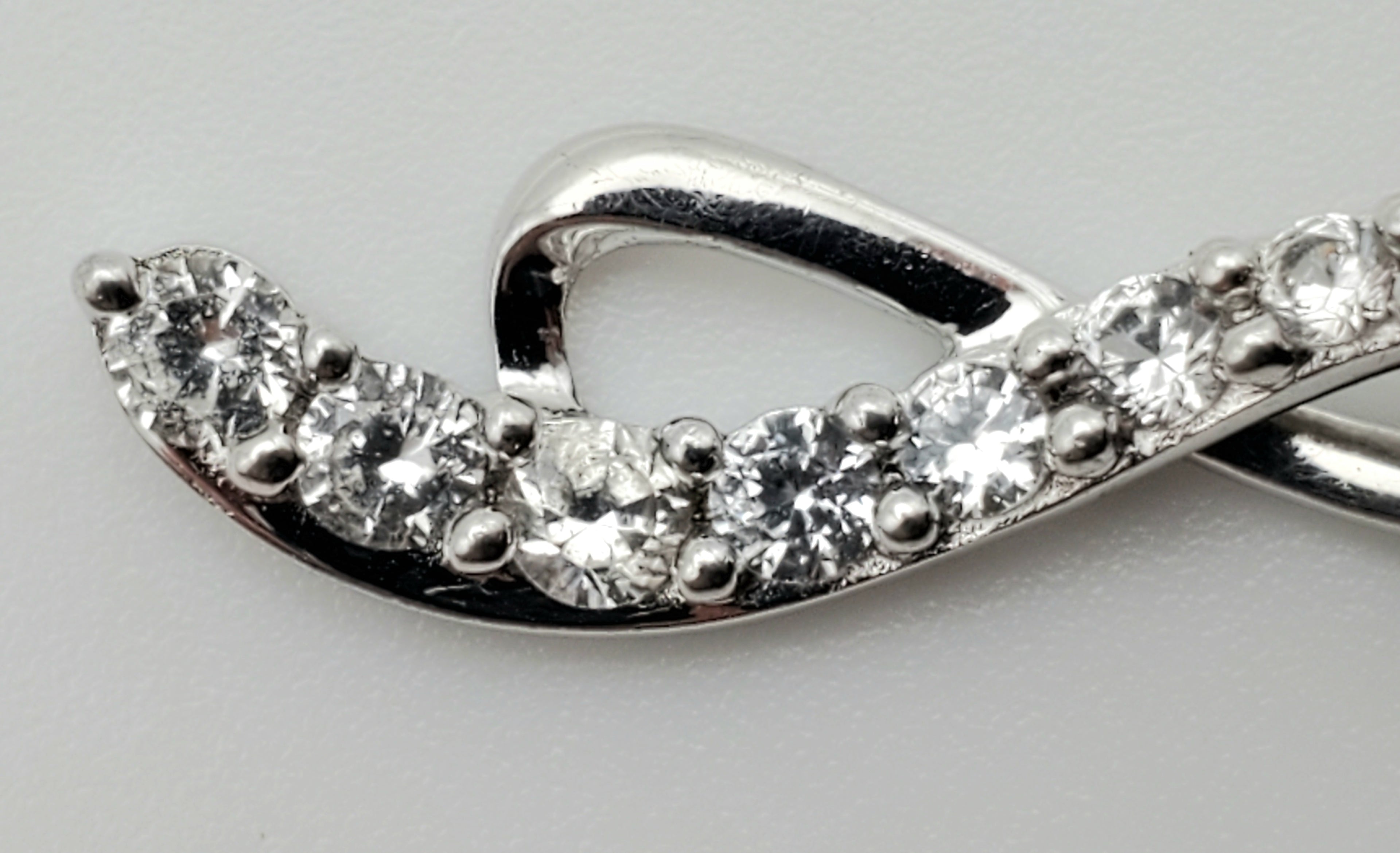 Vintage Colorless Sapphire Sterling Silver Pendant on Sterling Silver Chain Necklace - 24"