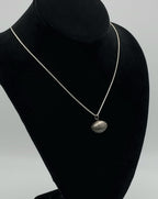 Vintage Sterling Silver Football Pendant on Sterling Silver Necklace - 19.75"