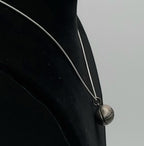 Vintage Sterling Silver Football Pendant on Sterling Silver Necklace - 19.75"