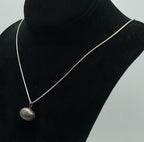 Vintage Sterling Silver Football Pendant on Sterling Silver Necklace - 19.75"