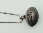 Vintage Sterling Silver Football Pendant on Sterling Silver Necklace - 19.75"