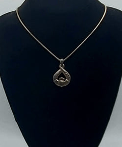 Vintage Sterling Silver Claddagh Pendant on Sterling Silver Necklace - 18"