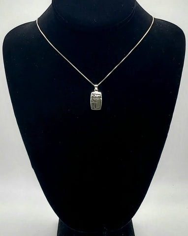 Vintage Sterling Silver "A Friend is Someone to..." Pendant on Sterling Chain Necklace - 18"