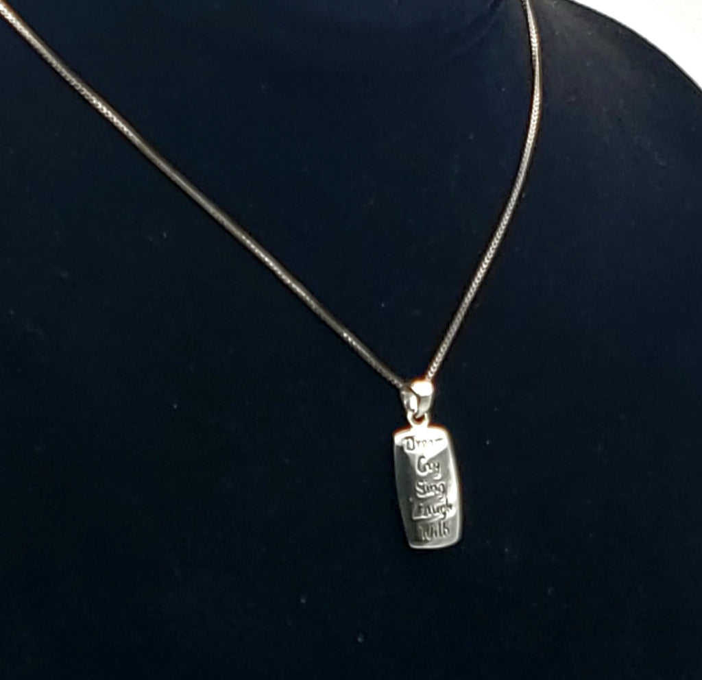 Vintage Sterling Silver "A Friend is Someone to..." Pendant on Sterling Chain Necklace - 18"