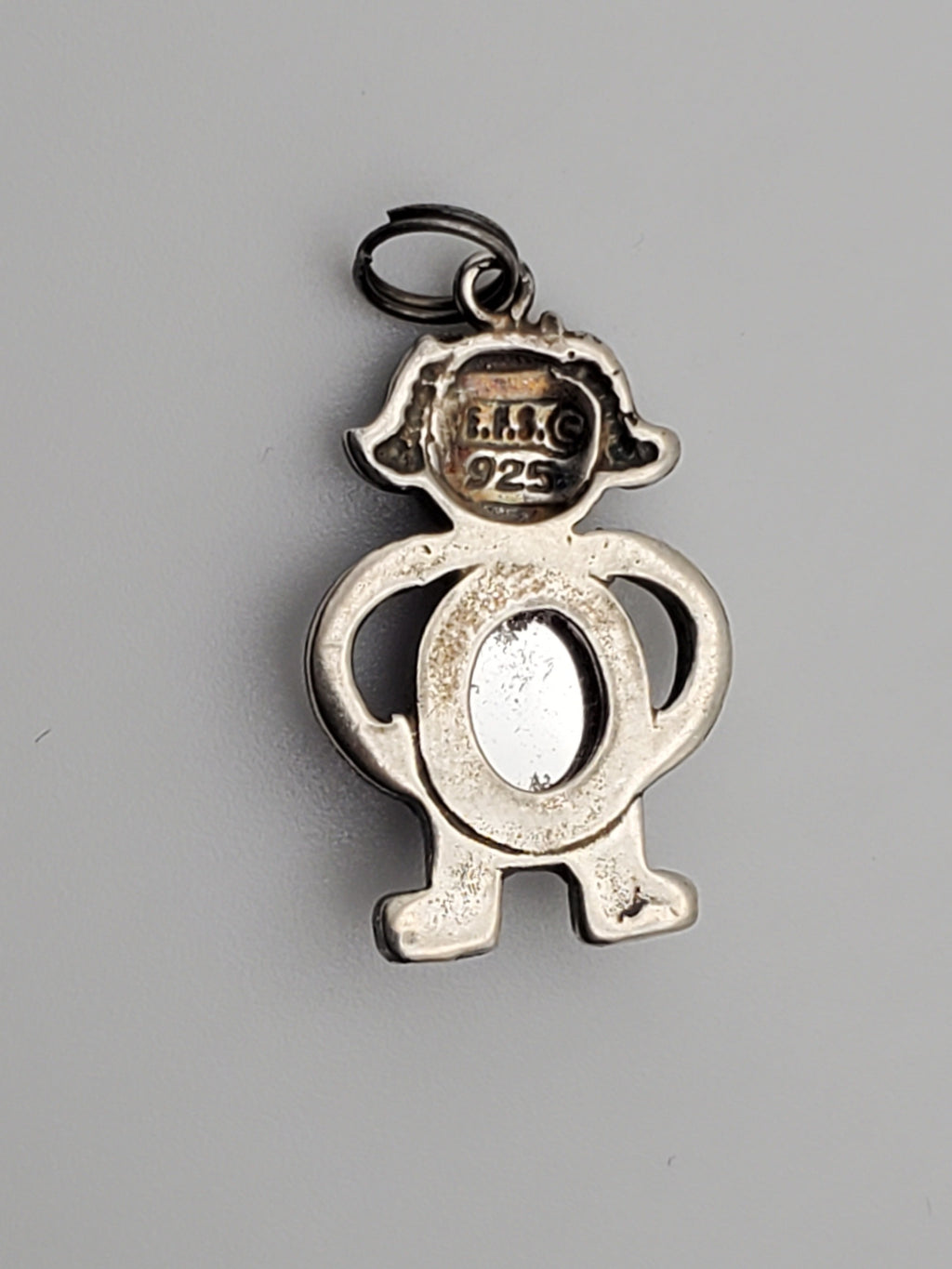 Sterling Silver Girl Charm with Purple Glass Cabochon