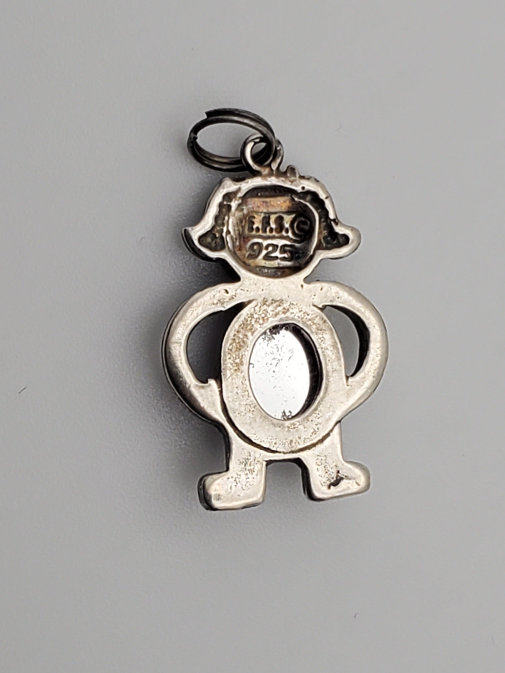 Sterling Silver Girl Charm with Purple Glass Cabochon