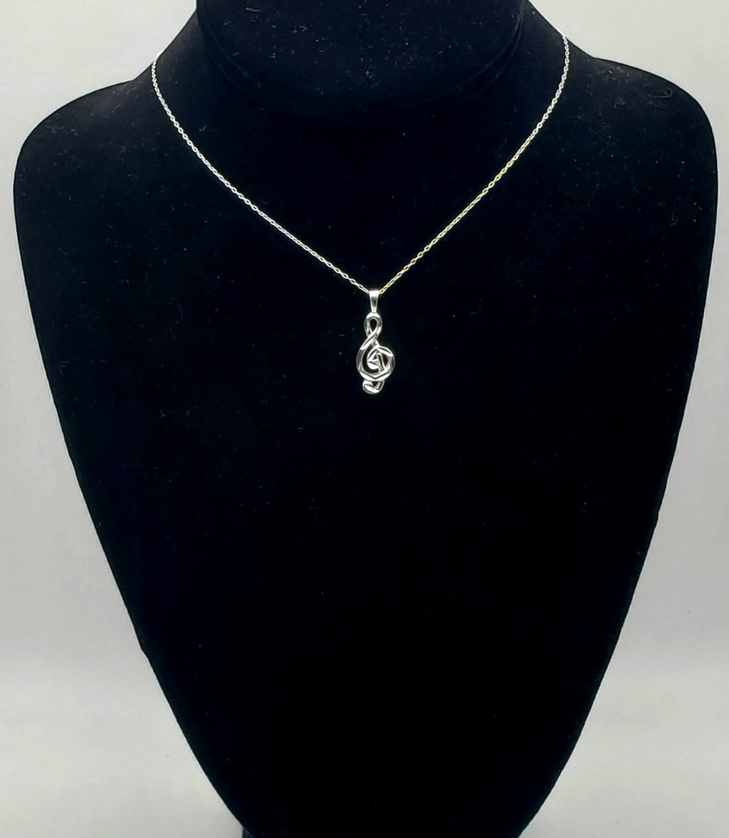Sterling Silver Treble Clef Chain Necklace - 18.25"