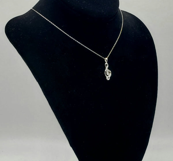 Sterling Silver Treble Clef Chain Necklace - 18.25"