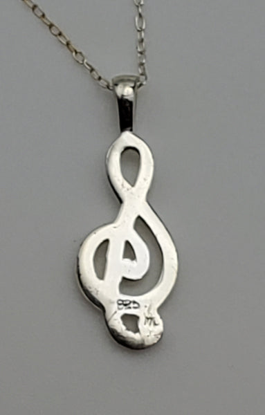 Sterling Silver Treble Clef Chain Necklace - 18.25"