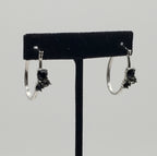 Vintage Elongated Hoop with Rhinestones Earrings