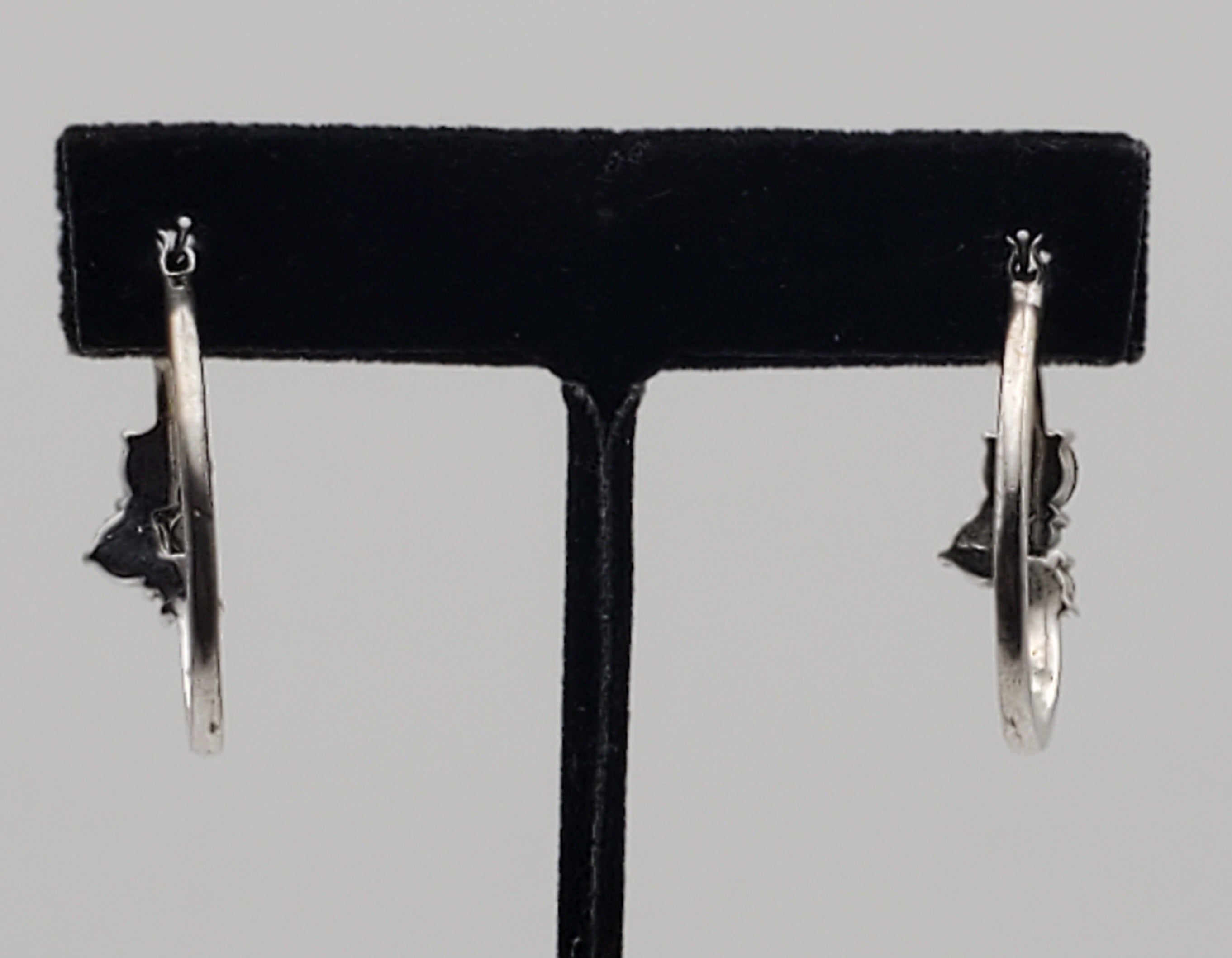 Vintage Elongated Hoop with Rhinestones Earrings
