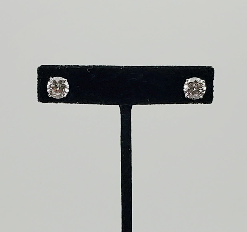 Cubic Zirconia Sterling Silver Stud Earrings