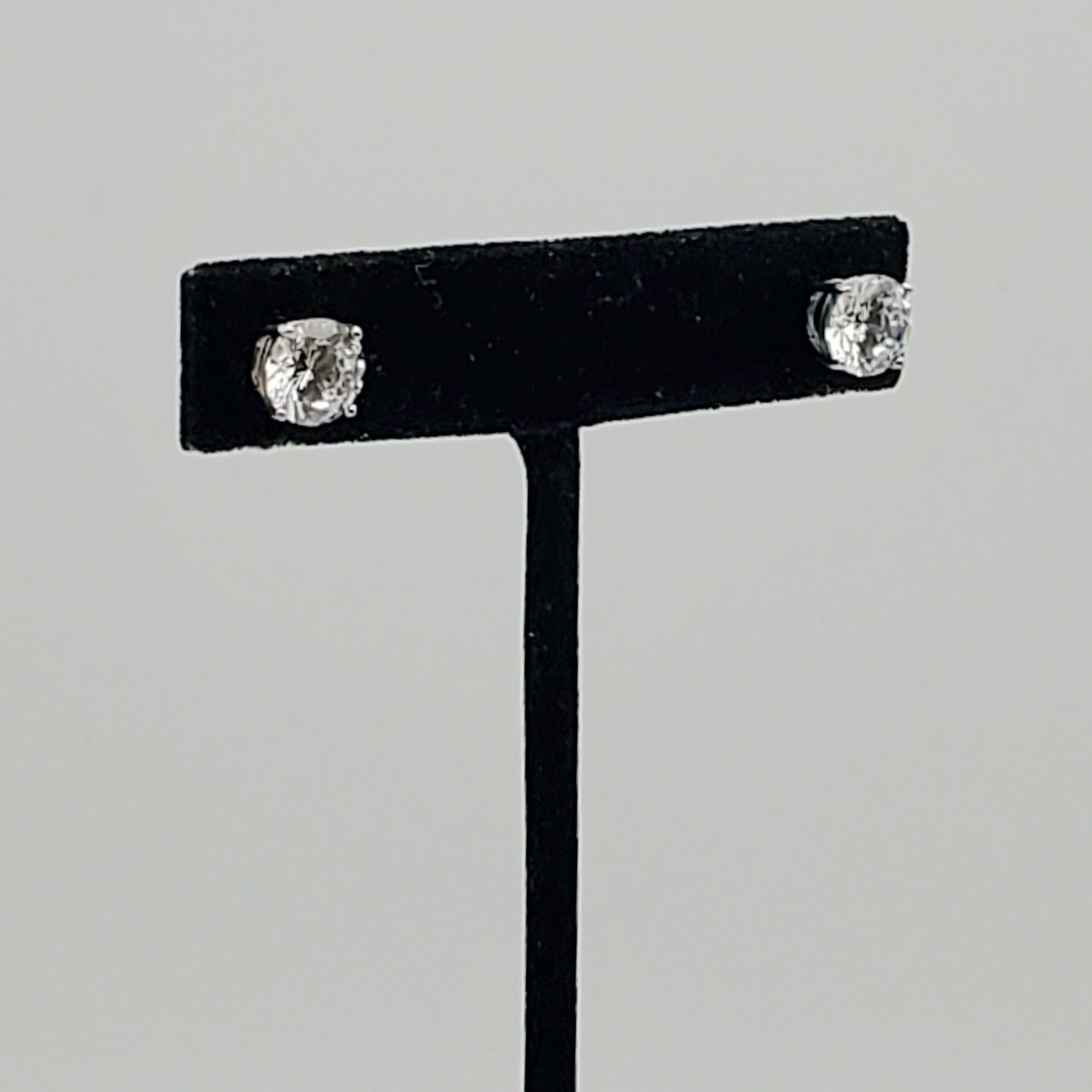 Cubic Zirconia Sterling Silver Stud Earrings