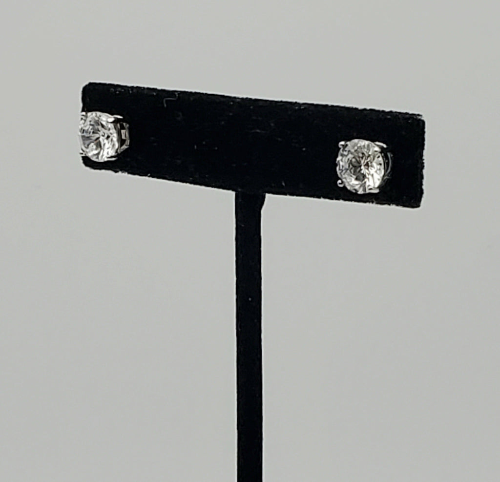 Cubic Zirconia Sterling Silver Stud Earrings
