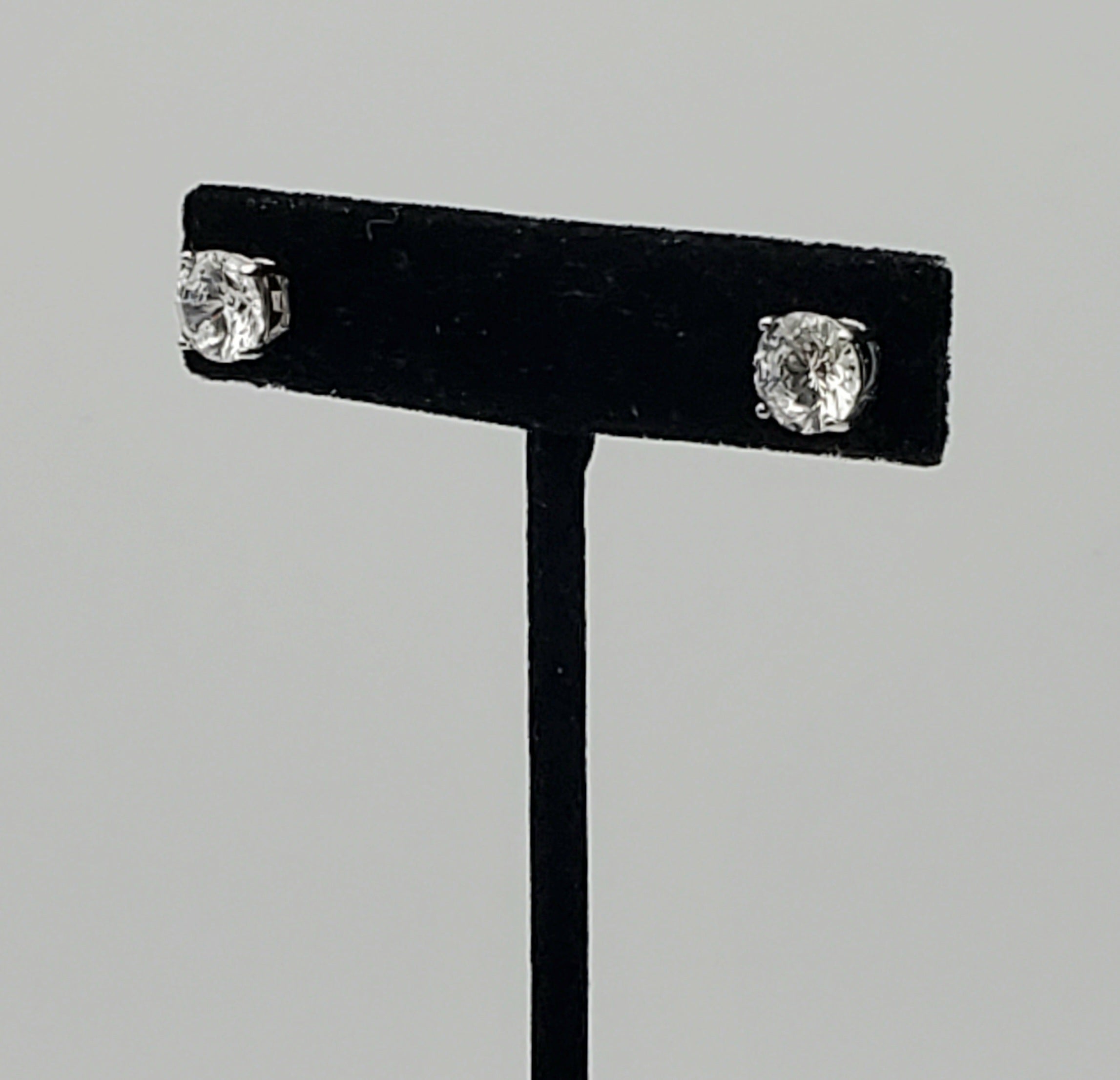 Cubic Zirconia Sterling Silver Stud Earrings